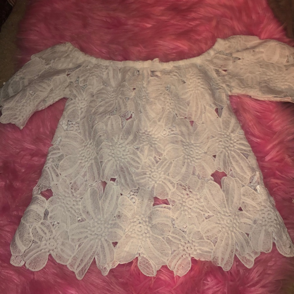 floral white top